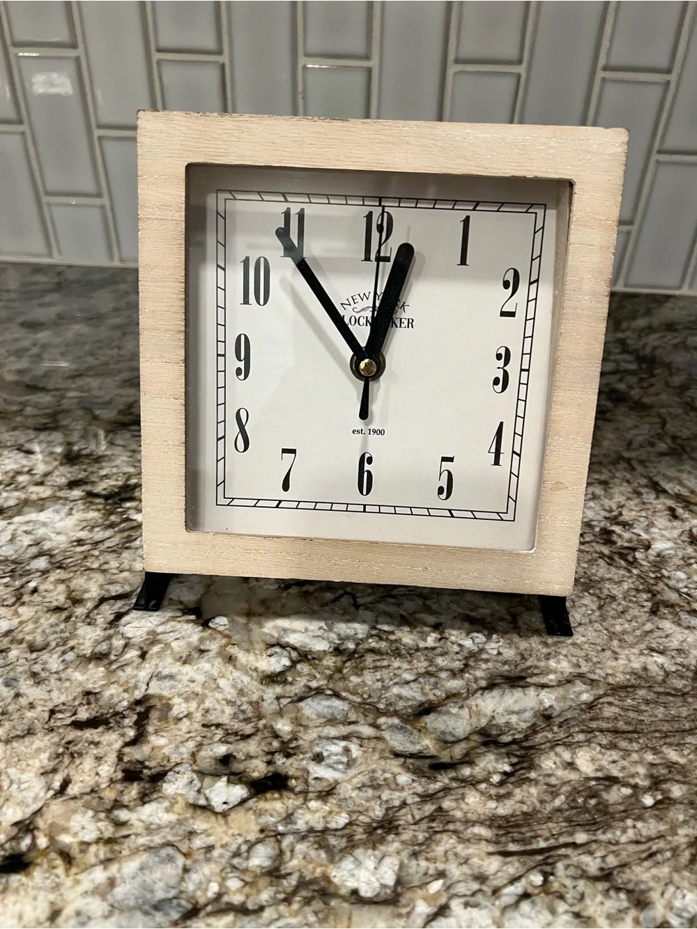 New York Clockmaker Cream Square Table Clock